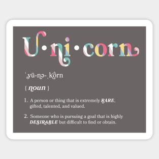 Unicorn Definition Exceptional Person Pastel Striped Sticker